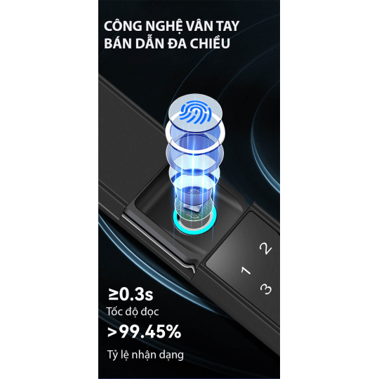 Khóa vân tay hoàn toàn tự động dành cho cửa nhôm xingfa UL-H6