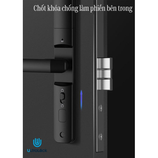 Ultralock AC-1018 Khóa vân tay dành cho cửa nhôm xingfa 5 chức năng, chống nước, có thể lắp đặt ngoài trời