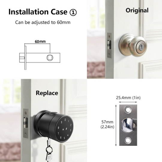 UL-P06 Khóa Vân Tay 5 chức năng Cao Cấp, APP điện thoại, Khóa thông phòng thay thế dễ dàng