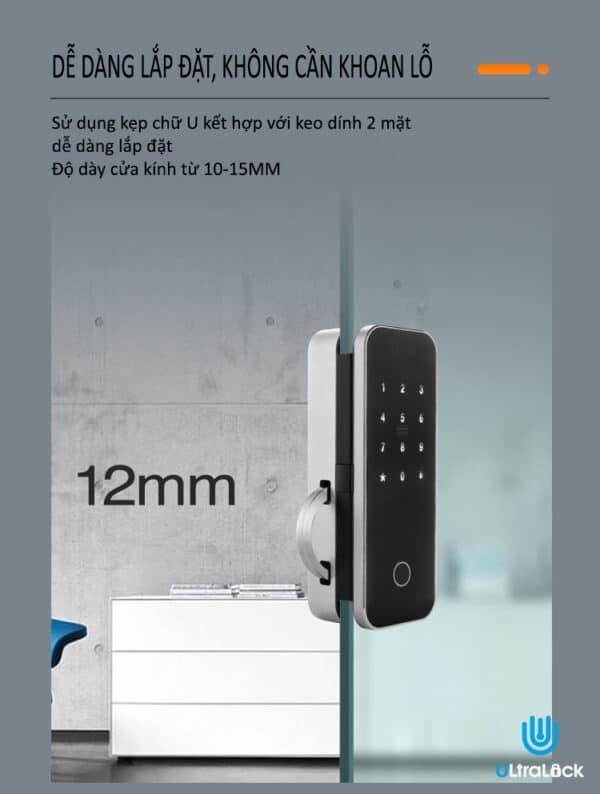 Khóa Vân Tay Dành Cho Cửa Kính Cường Lực Ul F10